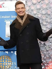 Eve With Ryan Seacrest 2026 Press Junket Black Peacoat