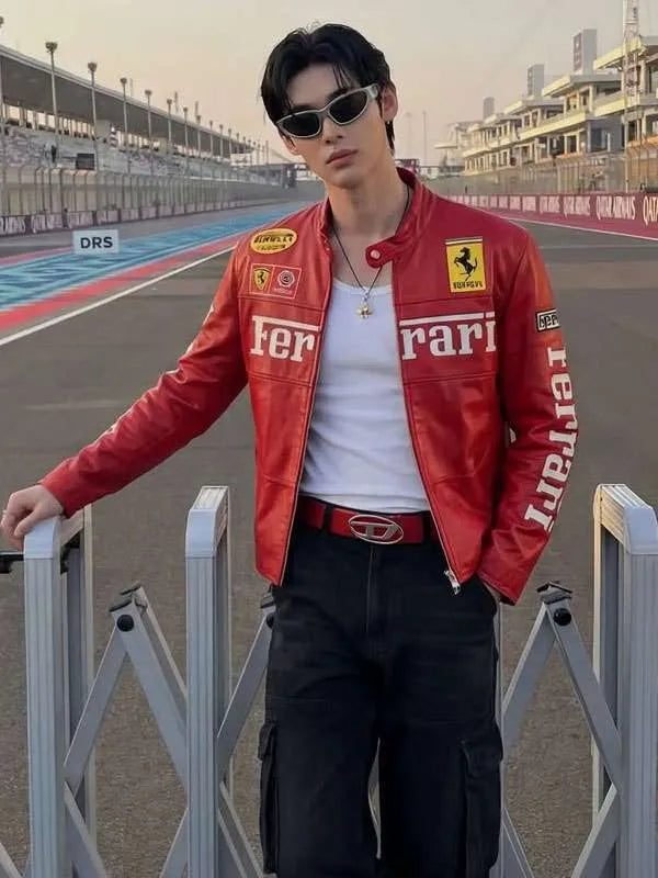 Qatar Grand Prix 2025 Wonho Red Ferrari Jacket
