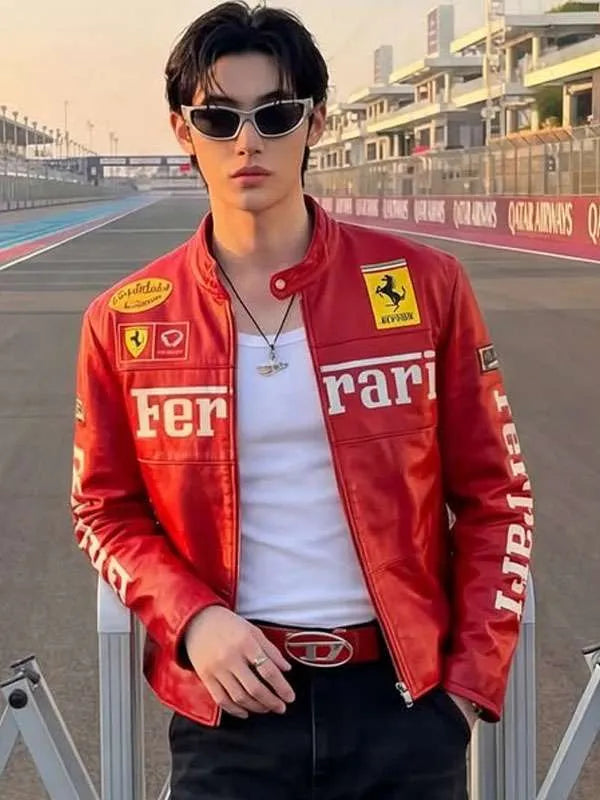 Qatar Grand Prix 2025 Wonho Red Ferrari Jacket
