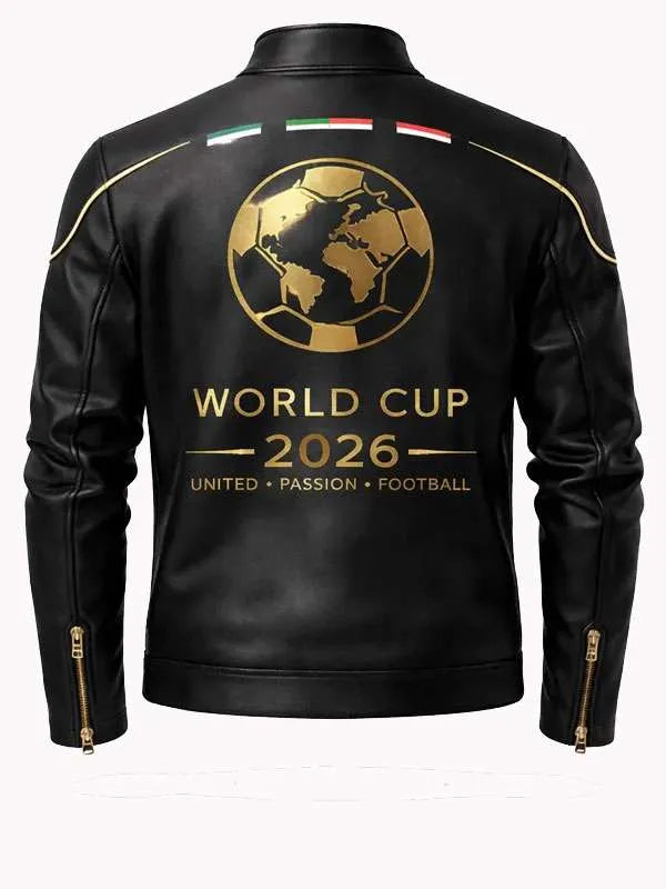 FIFA World Cup 2026 Black Leather Jacket