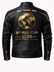 FIFA World Cup 2026 Black Leather Jacket