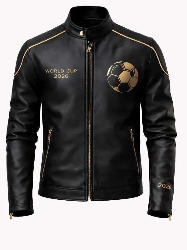 FIFA World Cup 2026 Black Leather Jacket