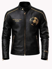 FIFA World Cup 2026 Black Leather Jacket