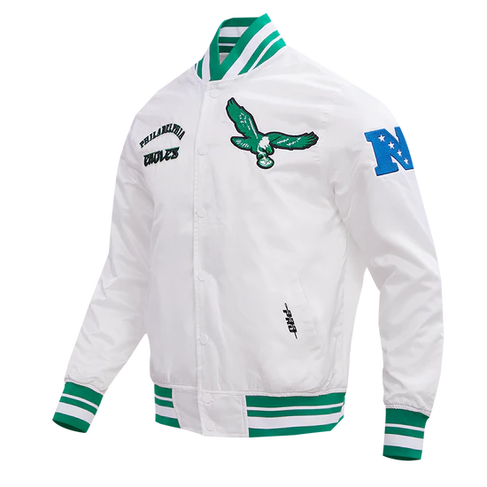 NFL PHILADELPHIA EAGLES RETRO CLASSIC MEN'S RIB SATIN JACKET