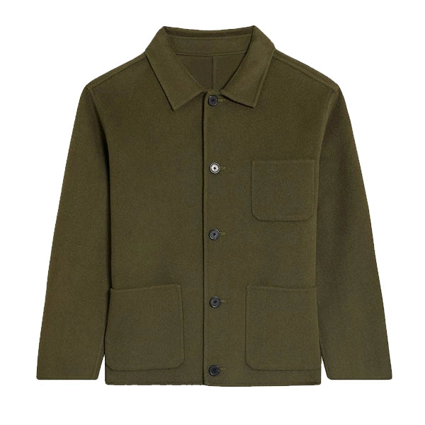 Mens Green Wool Shirt Jacket