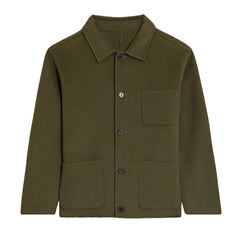 Mens Green Wool Shirt Jacket
