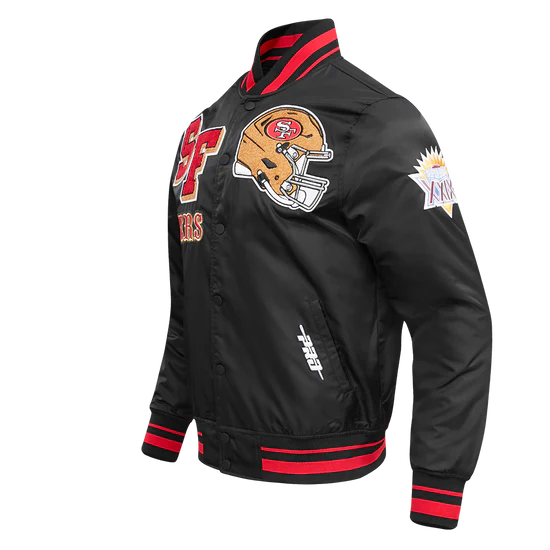 NFL SAN FRANCISCO 49ERS MASHUP MEN'S RIB SATIN JACKET