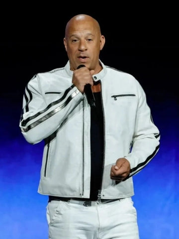 Vin Diesel Fast X White Leather Jacket