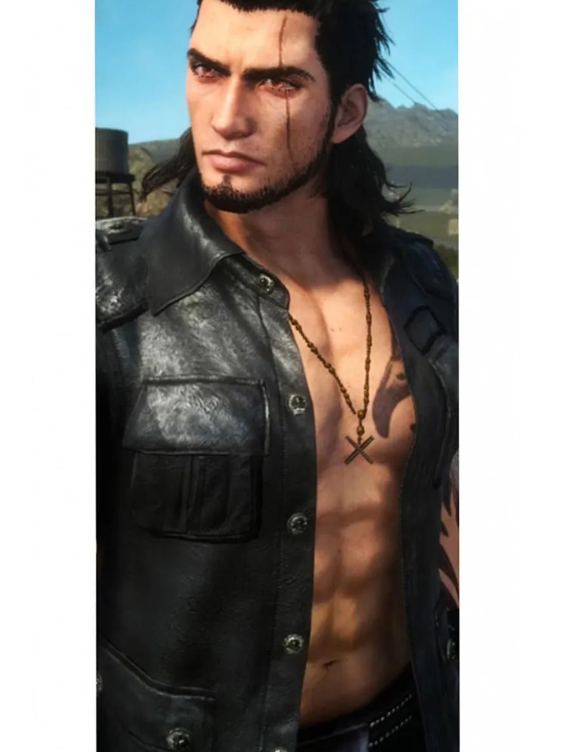 Gladiolus Amicitia  Final Fantasy 15 Cosplay Leather Jacket