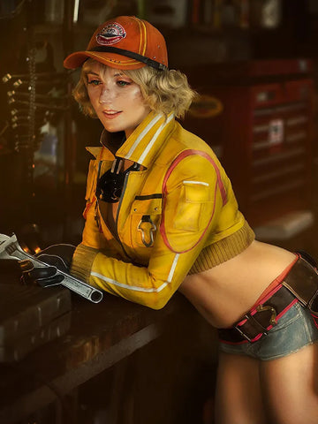 Final Fantasy XV Cindy Aurum Cosplay Faux Leather Jacket