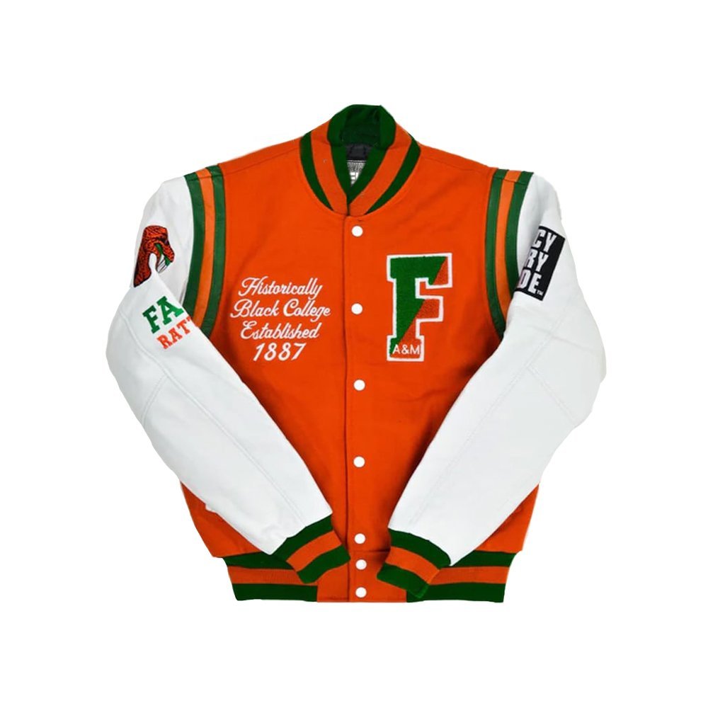 Florida A&M State University Letterman Orange Varsity Jacket