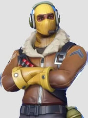 Fortnite Video Game Raptor Brown Leather Jacket
