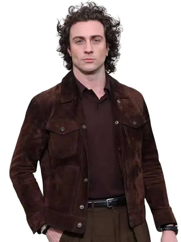 Fuze 2026 Aaron Taylor-Johnson Suede Leather Jacket
