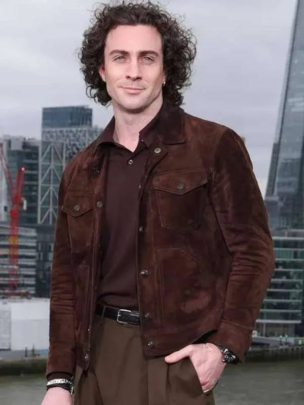 Fuze 2026 Aaron Taylor-Johnson Suede Leather Jacket
