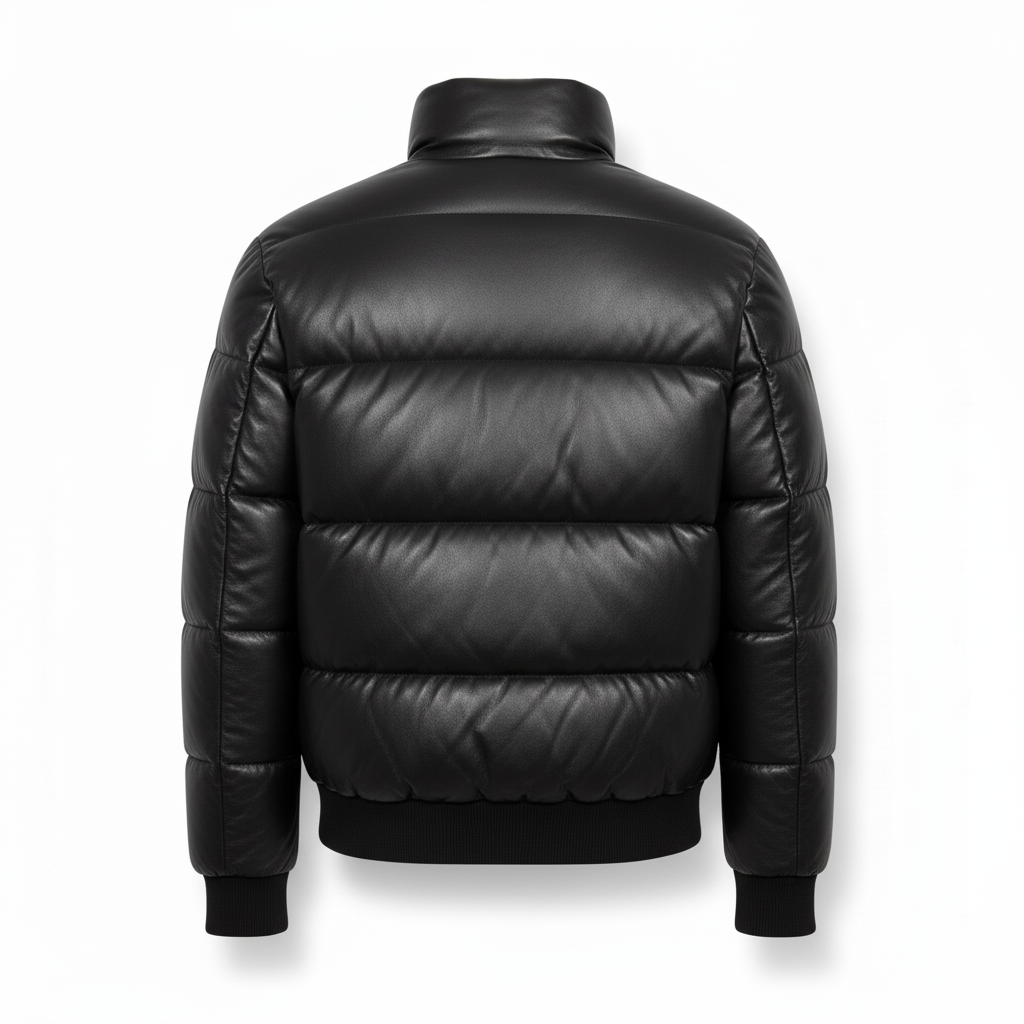 Moncler Style Leather Puffer Jacket