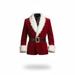 Santa Claus Faux Fur Red Velvet Blazer