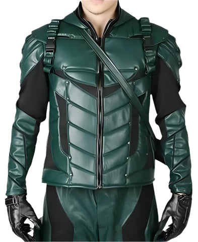 Green Arrow Stephen Amell S05 Leather Jacket