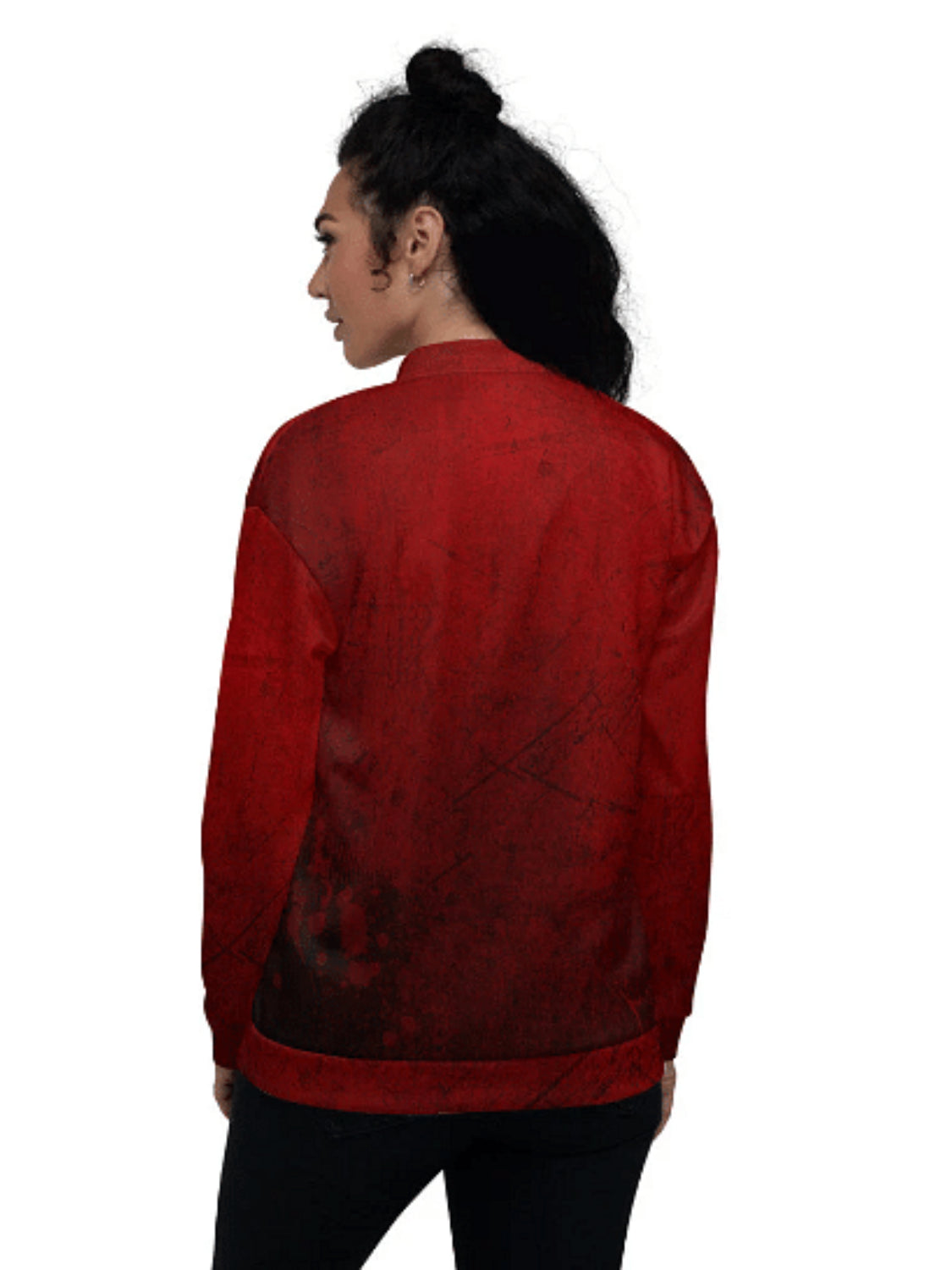 American Flag Bomber Jacket | Red Grunge Jacket