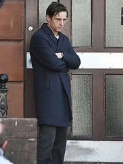 Half Man Jamie Bell Black Wool Coat 