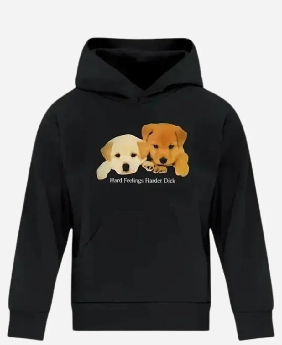 Hard Feelings Harder Dick Black Hoodie