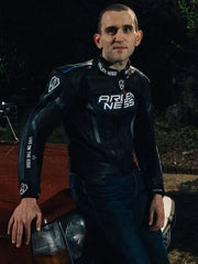 Pillion 2026 Harry Melling Black Leather Jacket