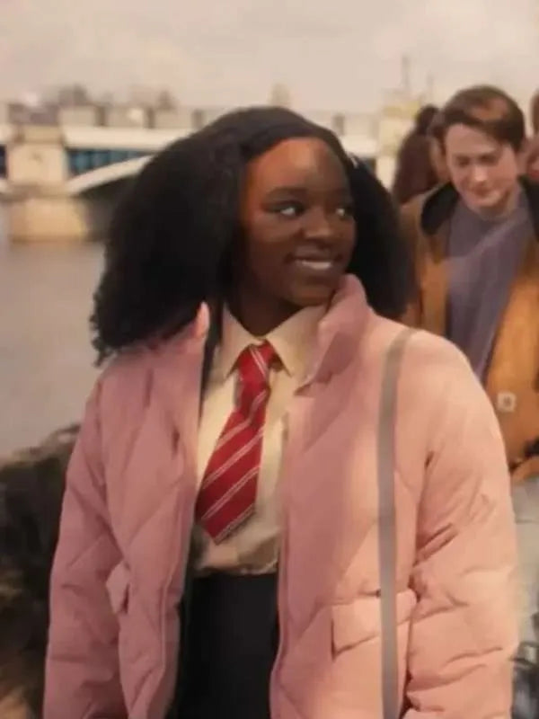 Corinna Brown Heartstopper Pink Puffer Jacket