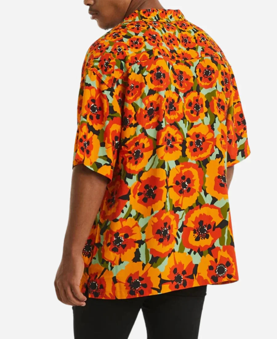Home And Away Orange Poppy Print Shirt