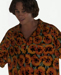 Home And Away Orange Poppy Print Shirt