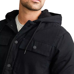 Mens Black Hooded Charger Jacket