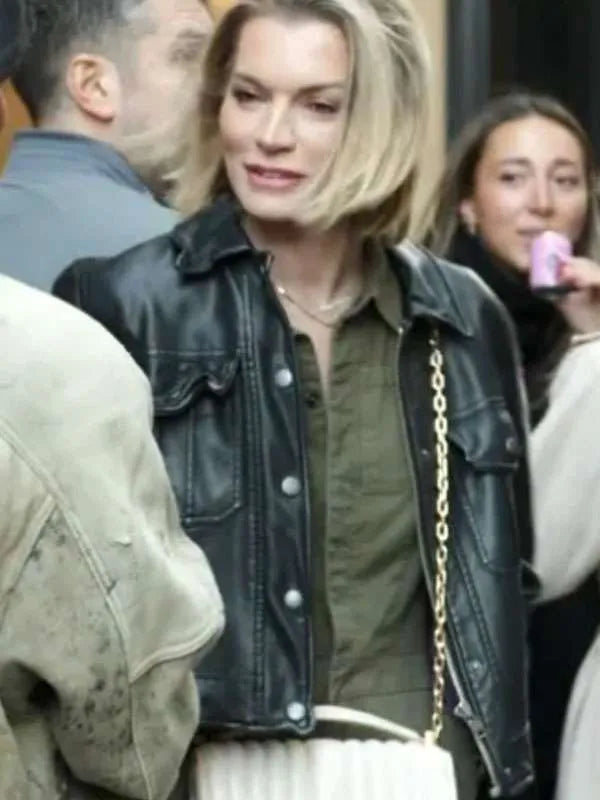 Lindsay Hubbard In the City 2026 Black Leather Jacket