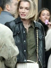 Lindsay Hubbard In the City 2026 Black Leather Jacket