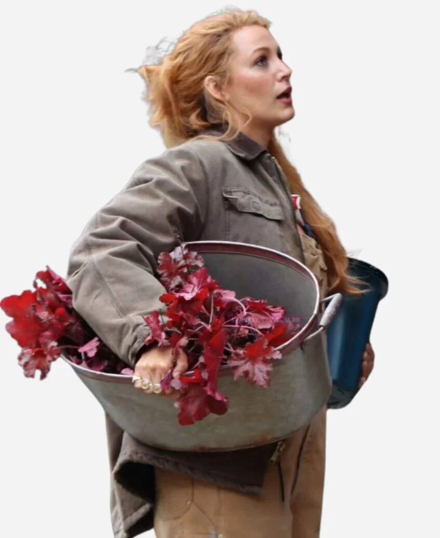 Blake Lively Movie It Ends with Us 2024 Lily Bloom Grey Cotton Jacket