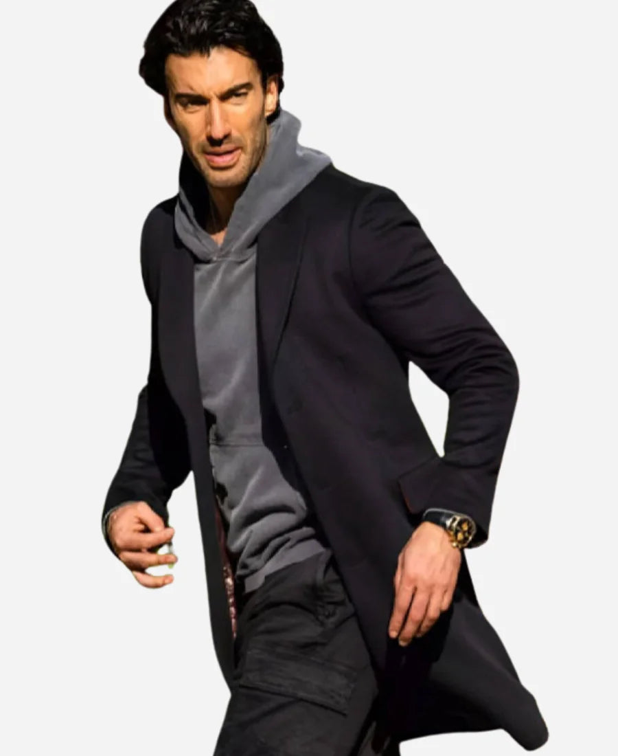 It Ends with Us Justin Baldoni Mid-Length Black Coat