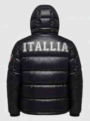 Team Italy Olympics 2026 Black Puffer Jacket