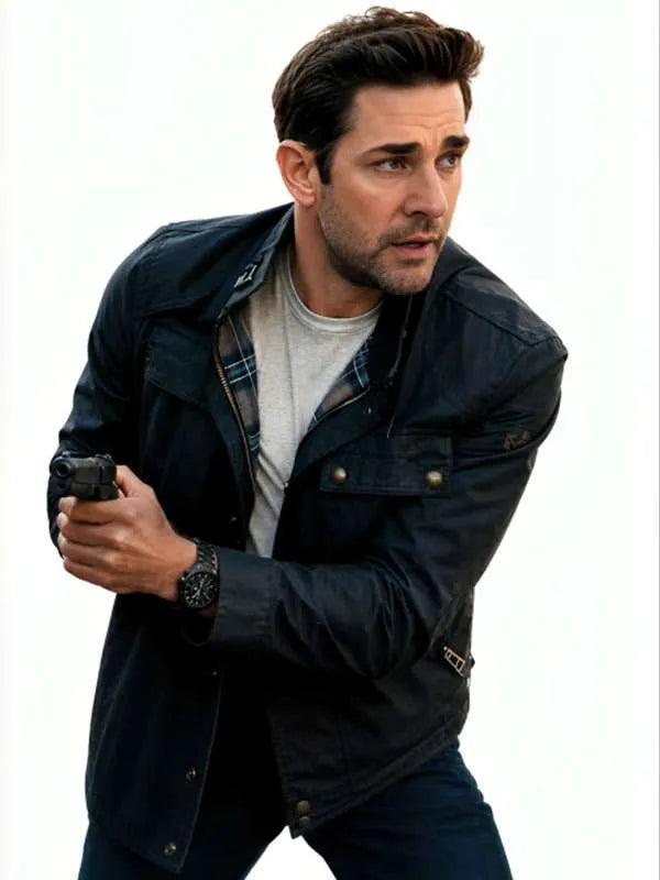 Jack Ryan Ghost War Black Jacket