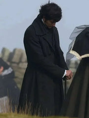 Wuthering Heights Jacob Elordi Wool Black Coat
