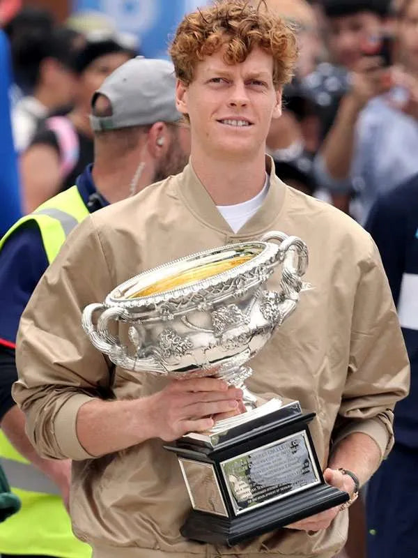 Jannik Sinner Australian Open 2026 Beige Jacket
