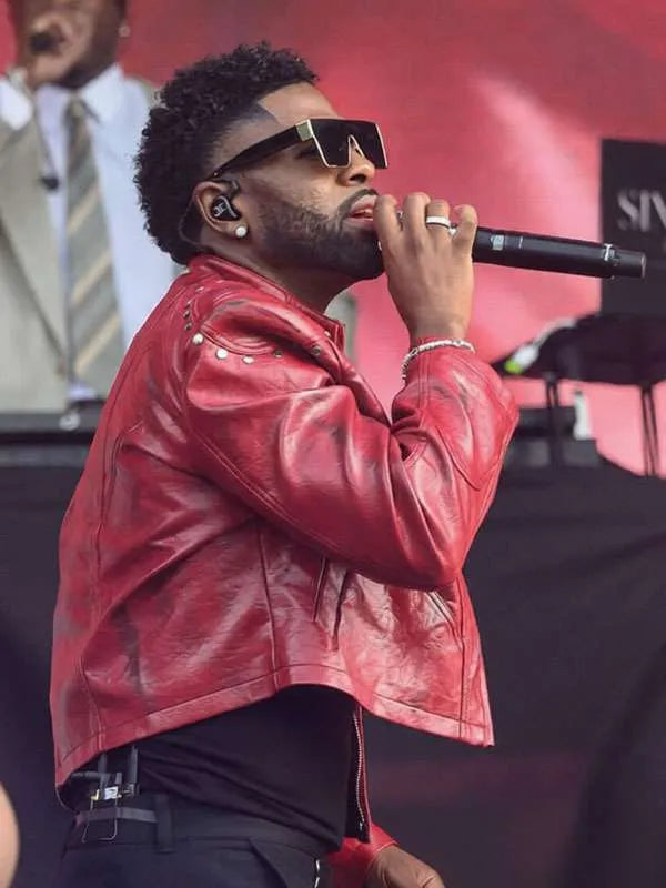 Jason Derulo Roundhay Festival 2026 Red Leather Jacket
