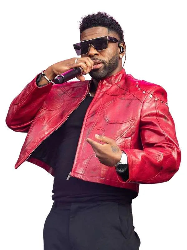 Jason Derulo Roundhay Festival 2026 Red Leather Jacket
