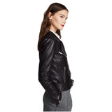 Classic Leather Biker Jacket for Women