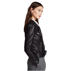 Classic Leather Biker Jacket for Women