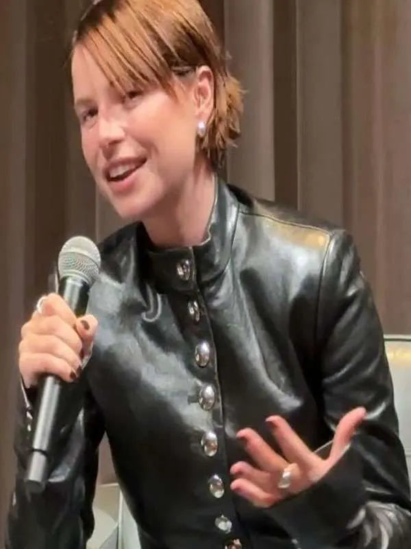 Jessie Buckley Hamnet Black Leather Jacket
