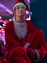 Jingle Bell Heist 2025 Olivia Holt Red Santa Coat