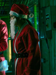Jingle Bell Heist 2025 Olivia Holt Red Santa Coat