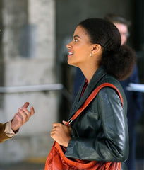 Zazie Beetz Joker 2019 Long Leather Jacket