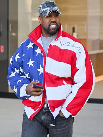 Kanye West American Flag Jacket | American Flag Bomber Jacket