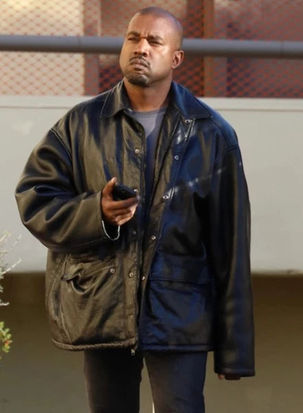 Kanye West Black Leather Jacket