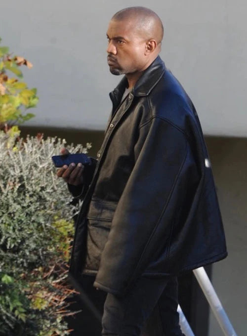 Kanye West Black Leather Jacket