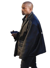 Kanye West Black Leather Jacket