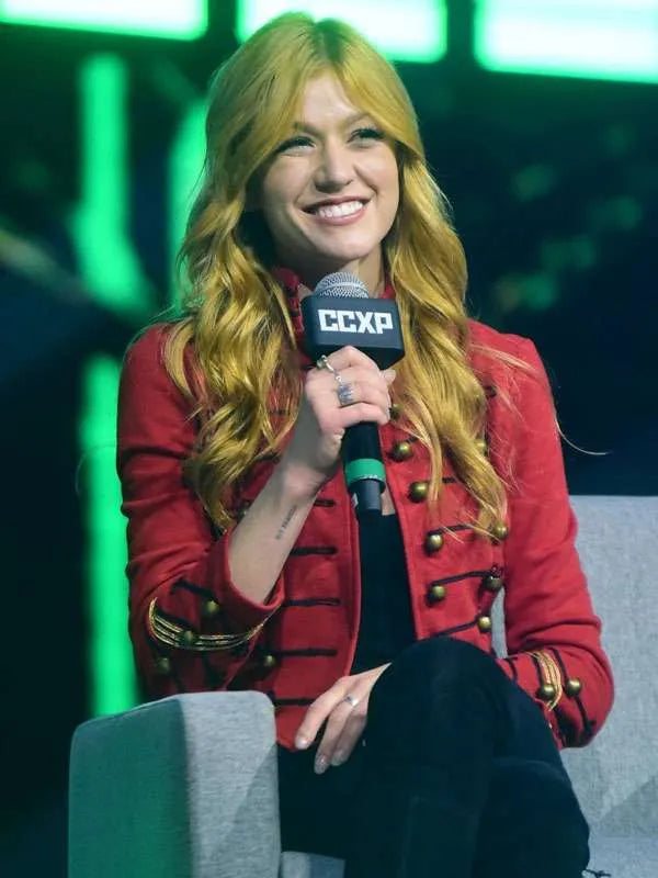 Katherine McNamara Big Slick 2026 Red Military Jacket